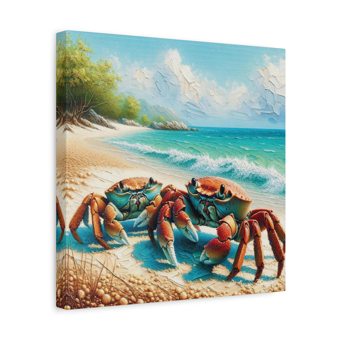 Dive into Oceanic Delight: The Double Sea Crab Artwork Matte Canvas, Stretched, 1.25"