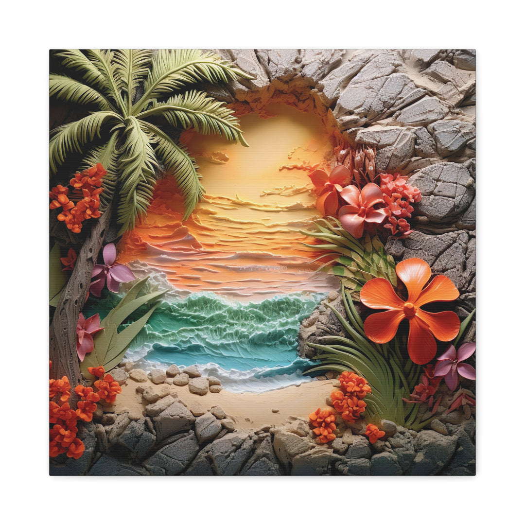 Tropical Sunrise Bliss: Transform Your Space with Stunning Canvas ArtMatte Canvas, Stretched, 1.25"