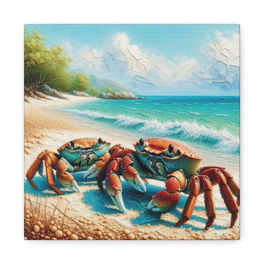 Dive into Oceanic Delight: The Double Sea Crab Artwork Matte Canvas, Stretched, 1.25"