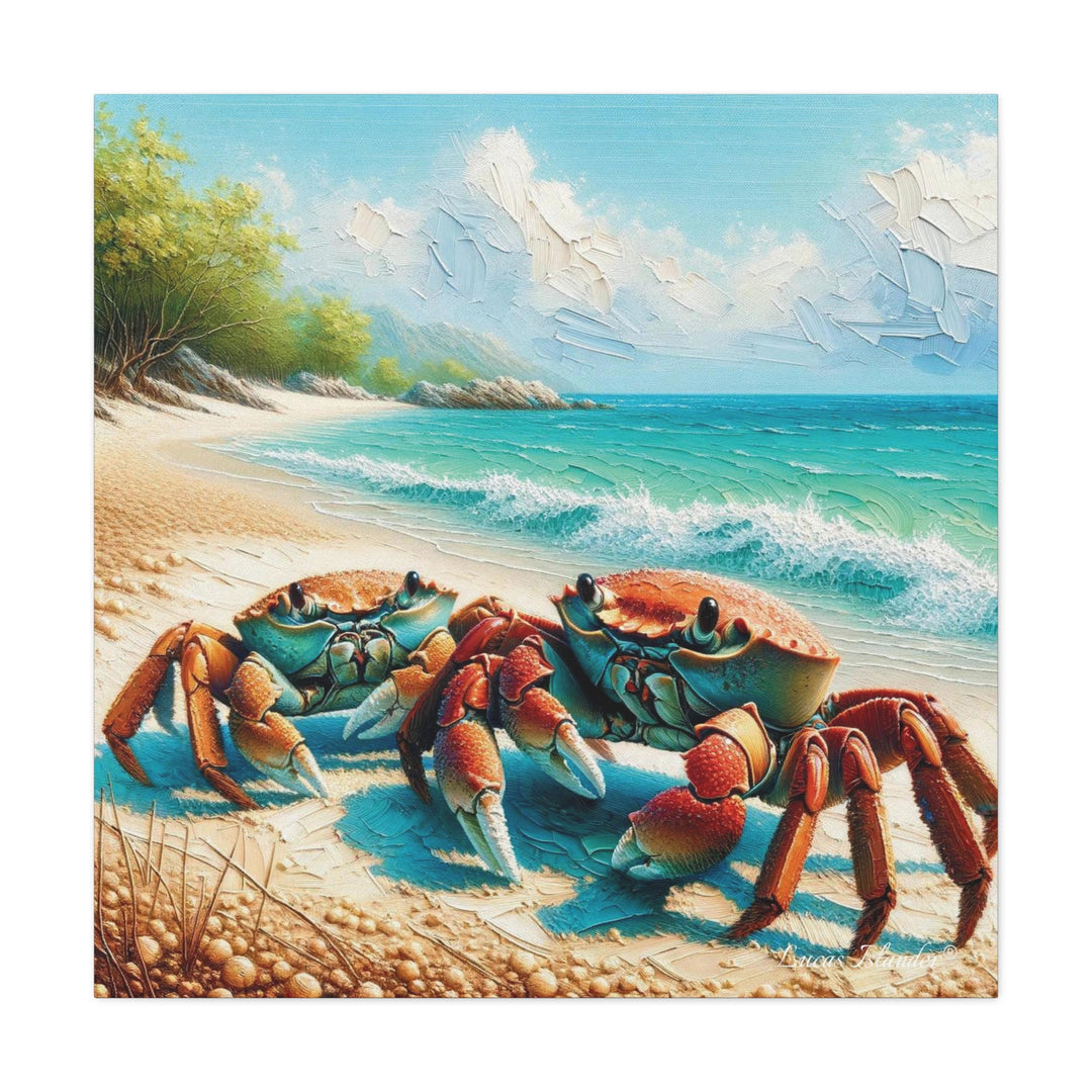 Dive into Oceanic Delight: The Double Sea Crab Artwork Matte Canvas, Stretched, 1.25"