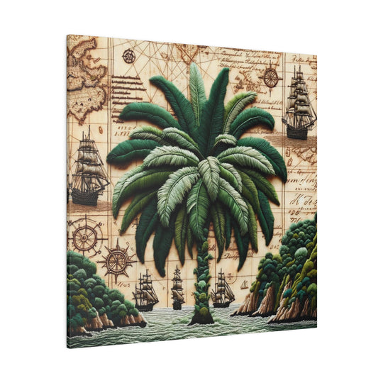 Tropical Palm Tree: A Journey Through Time Canvas, Stretched, 0.75"