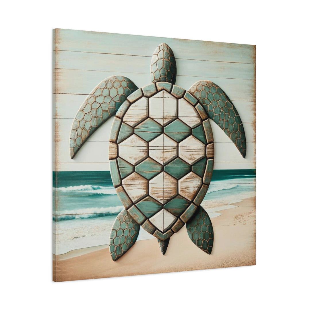 Capture Coastal Serenity with Turtle Wall Art, Canvas, Stretched, 1.25"