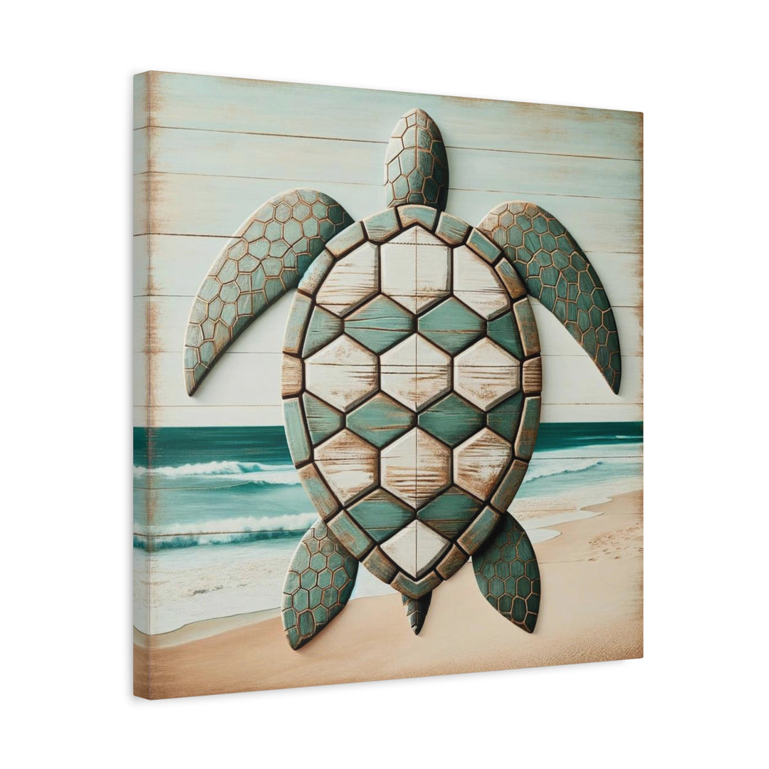 Capture Coastal Serenity with Turtle Wall Art, Canvas, Stretched, 1.25"