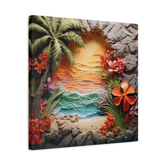 Tropical Sunrise Bliss: Transform Your Space with Stunning Canvas ArtMatte Canvas, Stretched, 1.25"