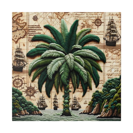 Tropical Palm Tree: A Journey Through Time Canvas, Stretched, 0.75"