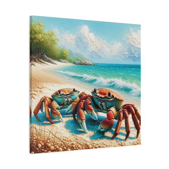 Dive into Oceanic Delight: The Double Sea Crab Artwork Matte Canvas, Stretched, 1.25"