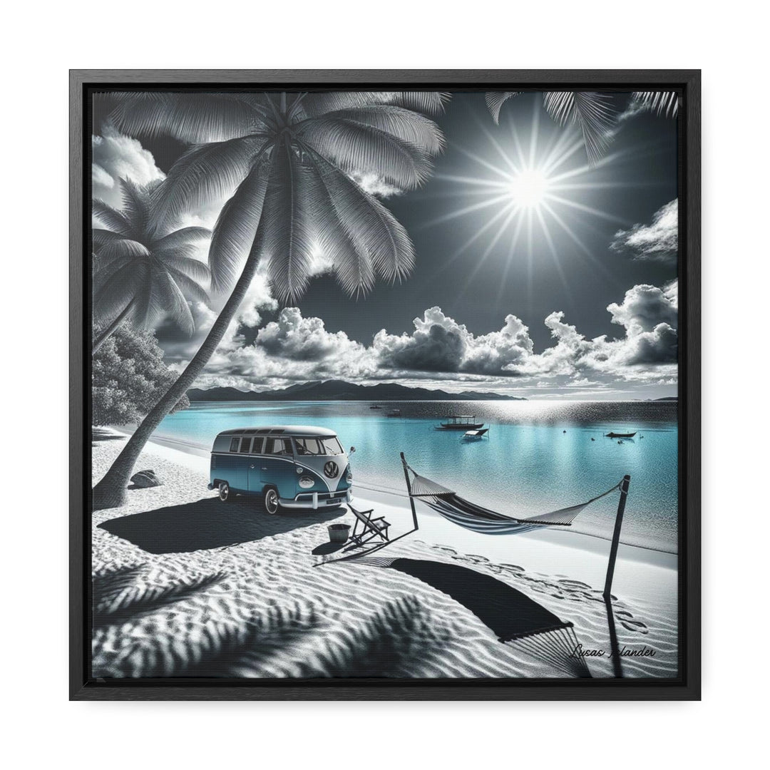 Experience Coastal Tranquility with Our Vibrant Canvas Print | Lucas Islander Canvas Wraps, Square Frame