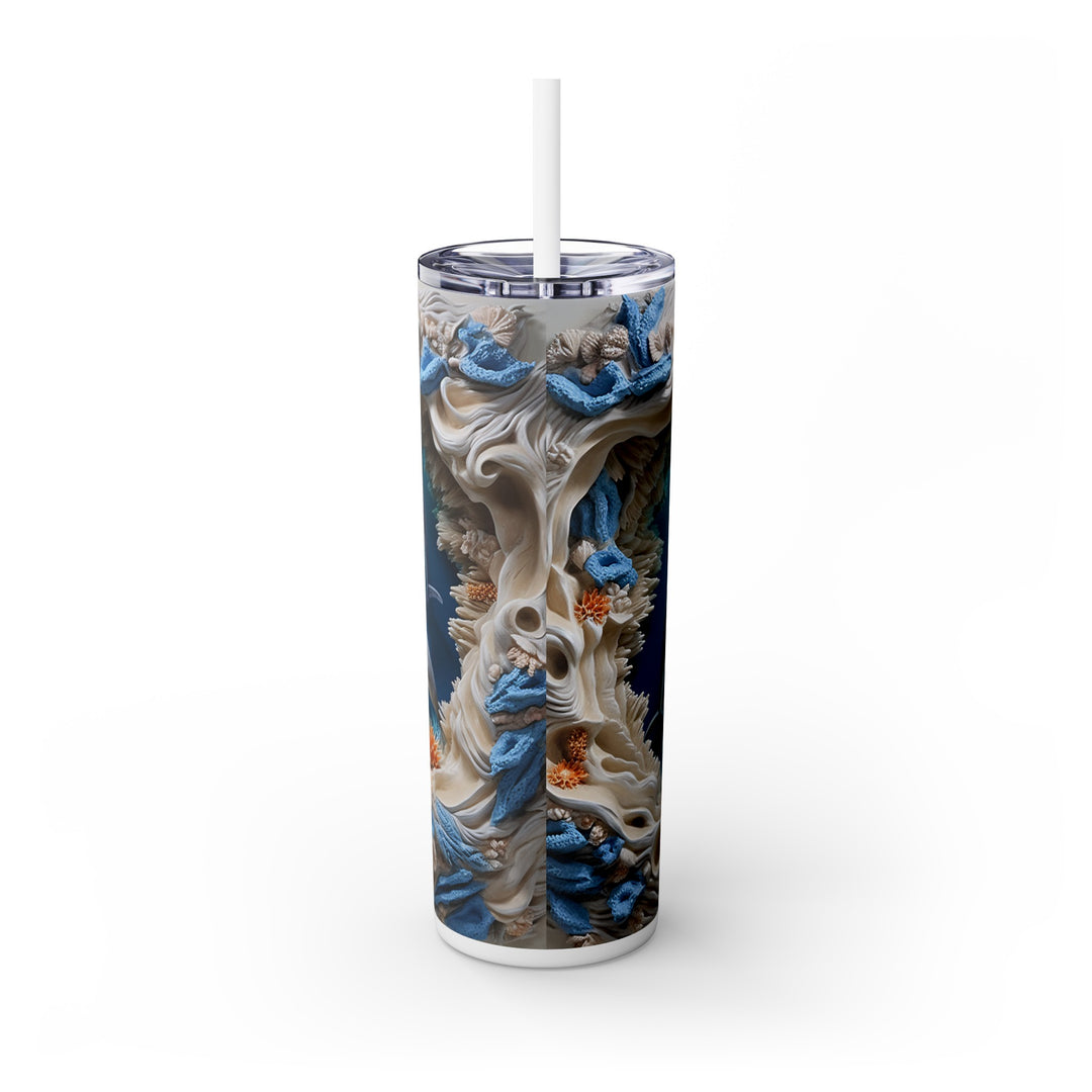 Stay Hydrated in Style with the Dolphin Ocean Harmony Skinny Tumbler Skinny with Straw, 20oz