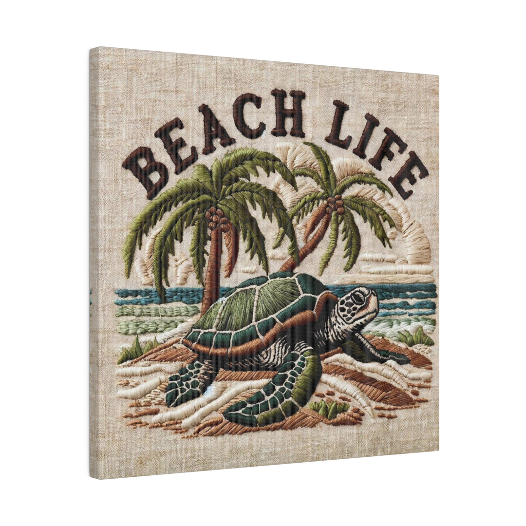 Transport yourself to the serene shores with the "Beach Life" Canvas, Stretched, 0.75"