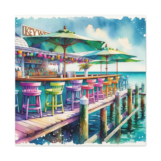 Transform Your Space with Spectrum Pier: Key West Esprit Canvas | Coastal Art Canvas, Stretched, 1.25"