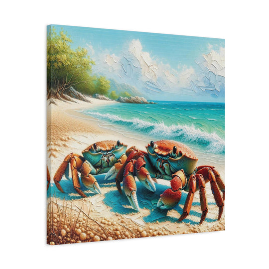 Dive into Oceanic Delight: The Double Sea Crab Artwork Matte Canvas, Stretched, 1.25"