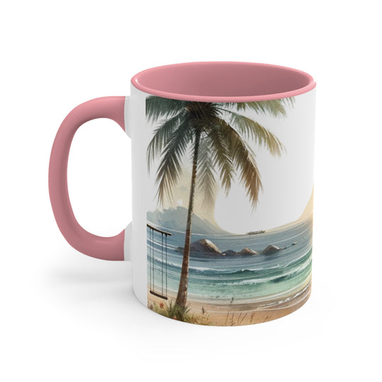 Discover Island Bliss with Our Stylish 11oz Ceramic Mug, Coffee Mug, 11oz