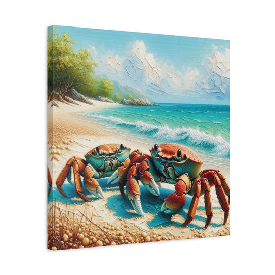 Dive into Oceanic Delight: The Double Sea Crab Artwork Matte Canvas, Stretched, 1.25"