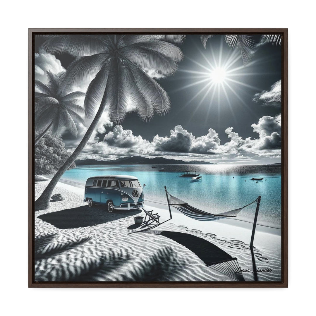 Experience Coastal Tranquility with Our Vibrant Canvas Print | Lucas Islander Canvas Wraps, Square Frame