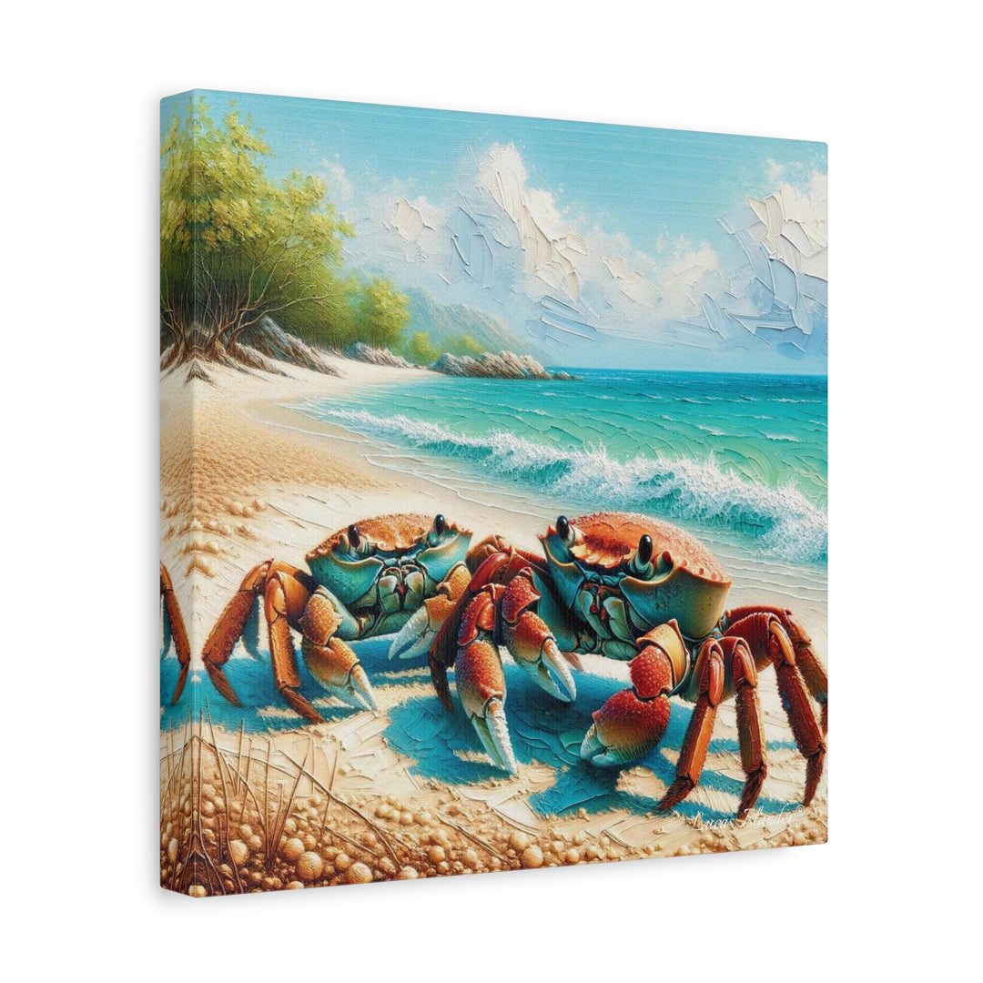 Dive into Oceanic Delight: The Double Sea Crab Artwork Matte Canvas, Stretched, 1.25"