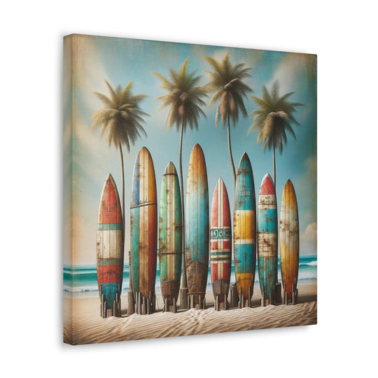 Dive Into Coastal Serinity With This Classic Canvas Surfboard Wall Art.