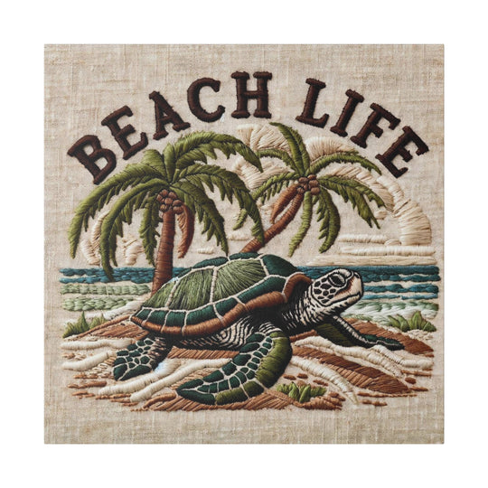 Transport yourself to the serene shores with the "Beach Life" Canvas, Stretched, 0.75"