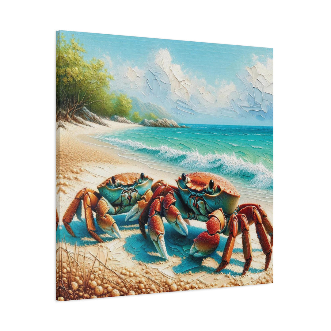 Dive into Oceanic Delight: The Double Sea Crab Artwork Matte Canvas, Stretched, 1.25"