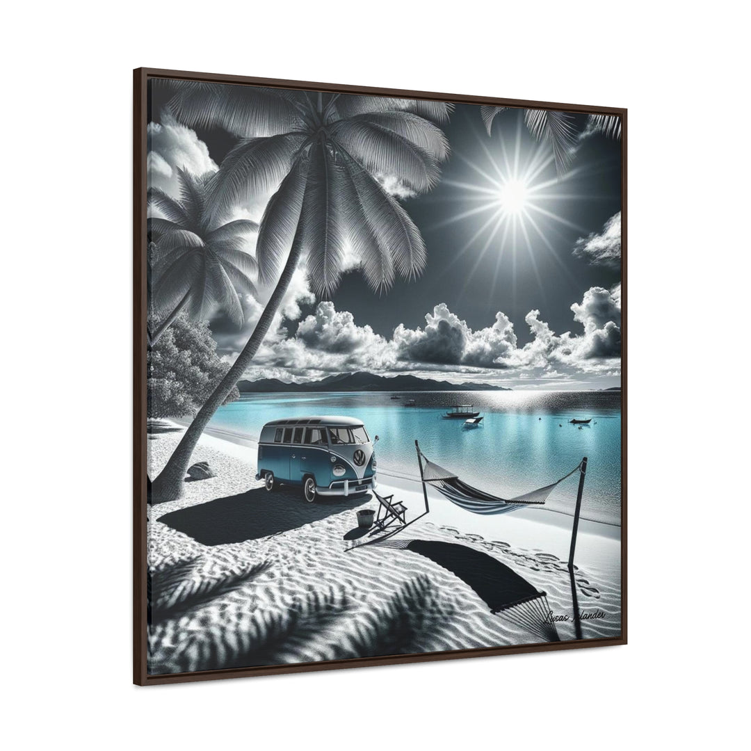 Experience Coastal Tranquility with Our Vibrant Canvas Print | Lucas Islander Canvas Wraps, Square Frame