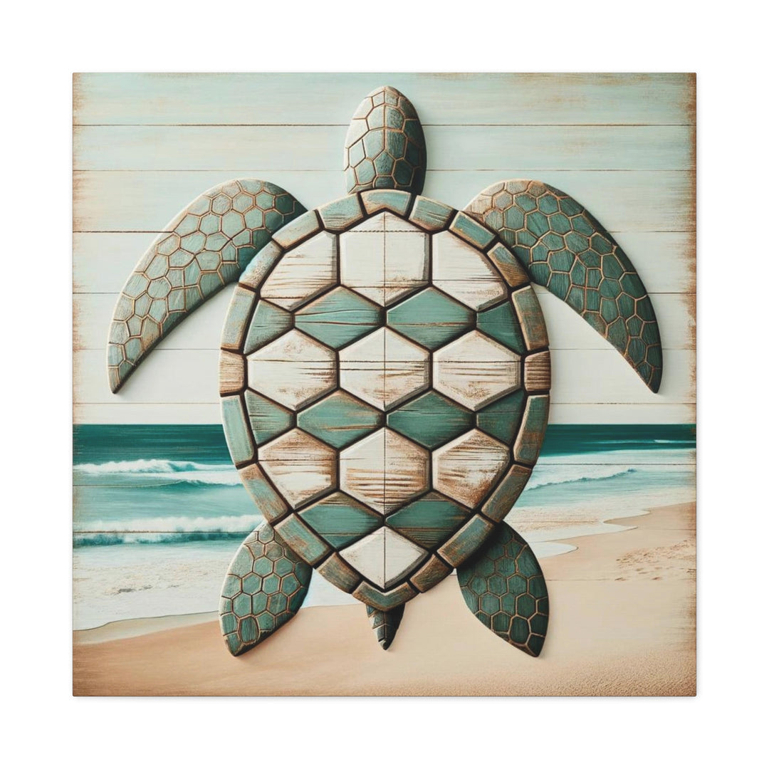 Capture Coastal Serenity with Turtle Wall Art, Canvas, Stretched, 1.25"