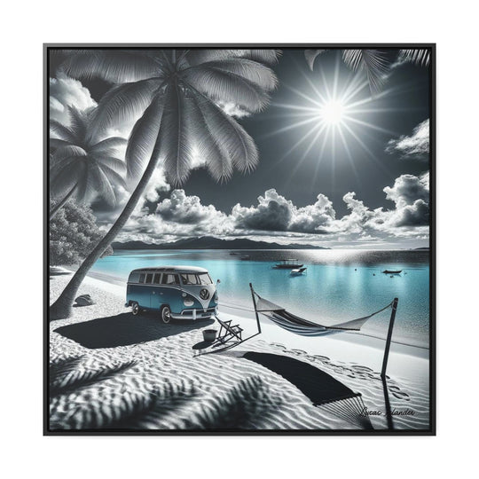 Experience Coastal Tranquility with Our Vibrant Canvas Print | Lucas Islander Canvas Wraps, Square Frame