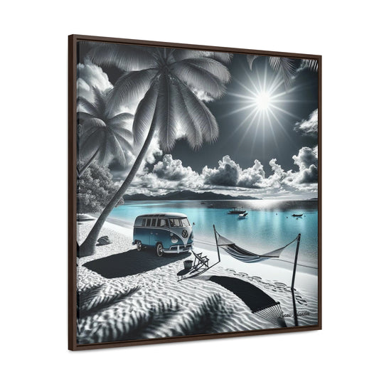 Experience Coastal Tranquility with Our Vibrant Canvas Print | Lucas Islander Canvas Wraps, Square Frame