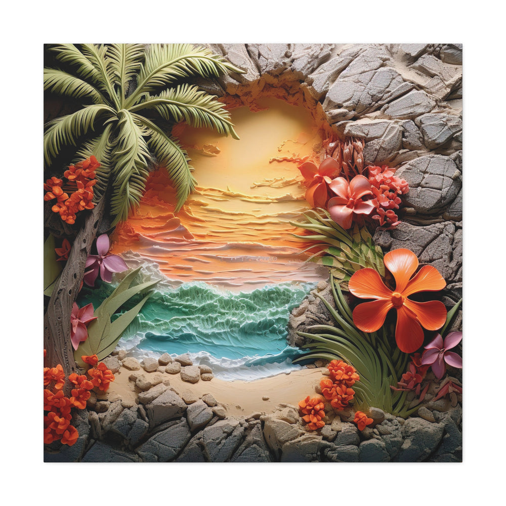 Tropical Sunrise Bliss: Transform Your Space with Stunning Canvas ArtMatte Canvas, Stretched, 1.25"