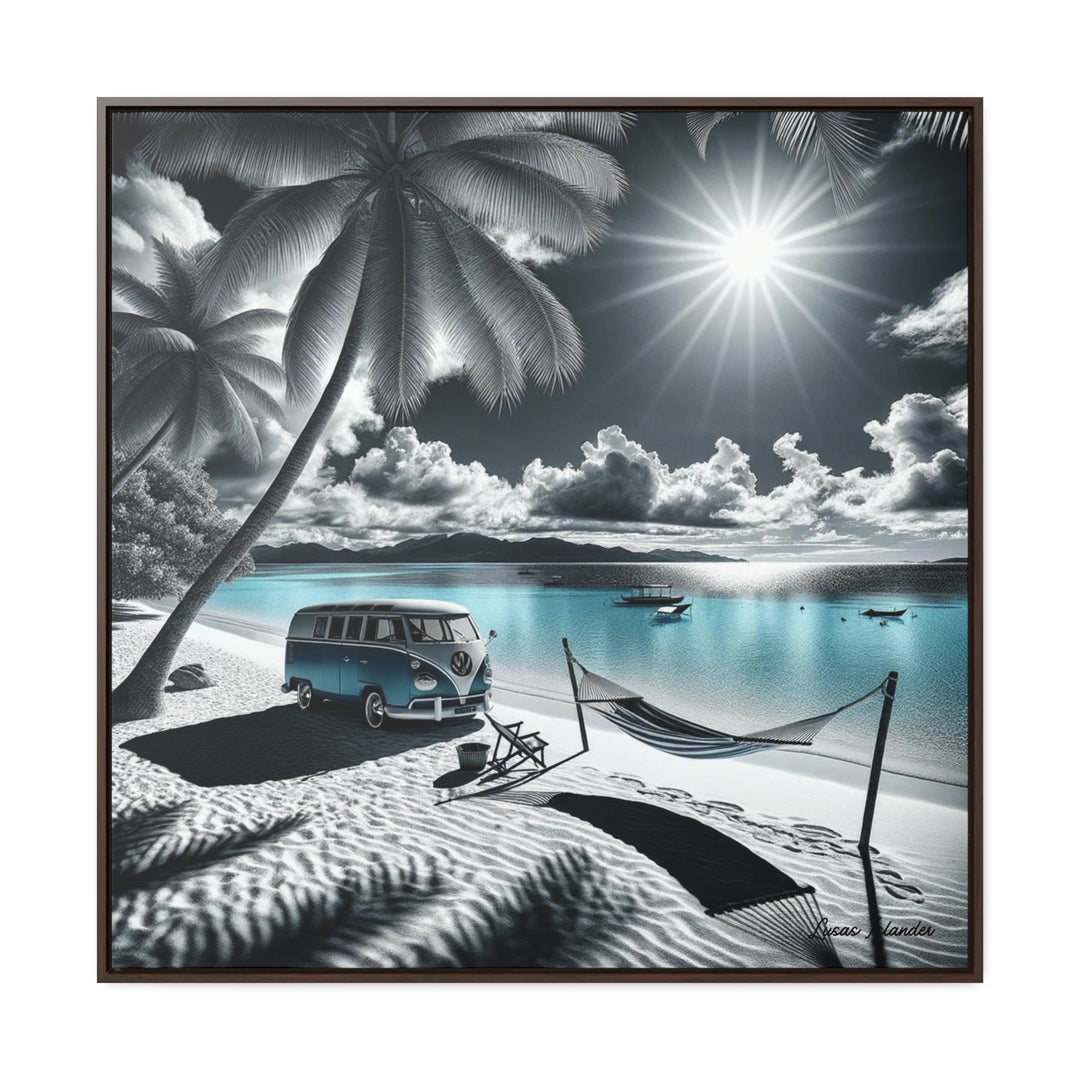 Experience Coastal Tranquility with Our Vibrant Canvas Print | Lucas Islander Canvas Wraps, Square Frame