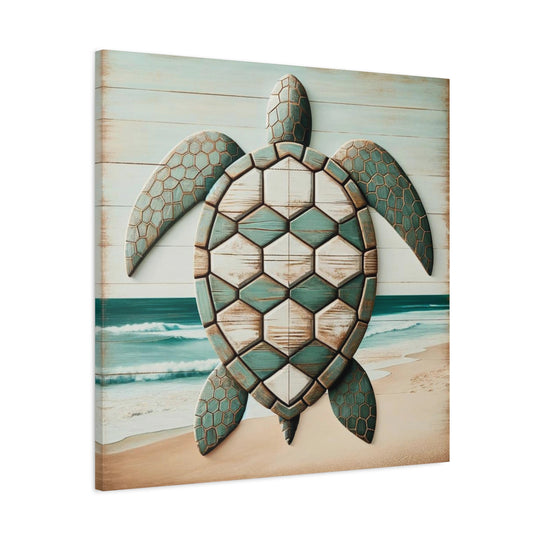 Capture Coastal Serenity with Turtle Wall Art, Canvas, Stretched, 1.25"