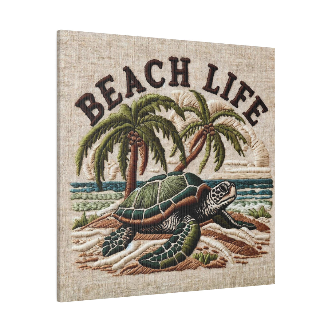 Transport yourself to the serene shores with the "Beach Life" Canvas, Stretched, 0.75"