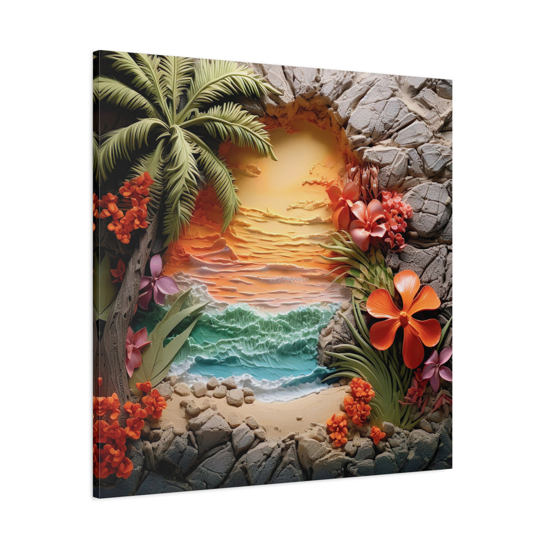 Tropical Sunrise Bliss: Transform Your Space with Stunning Canvas ArtMatte Canvas, Stretched, 1.25"