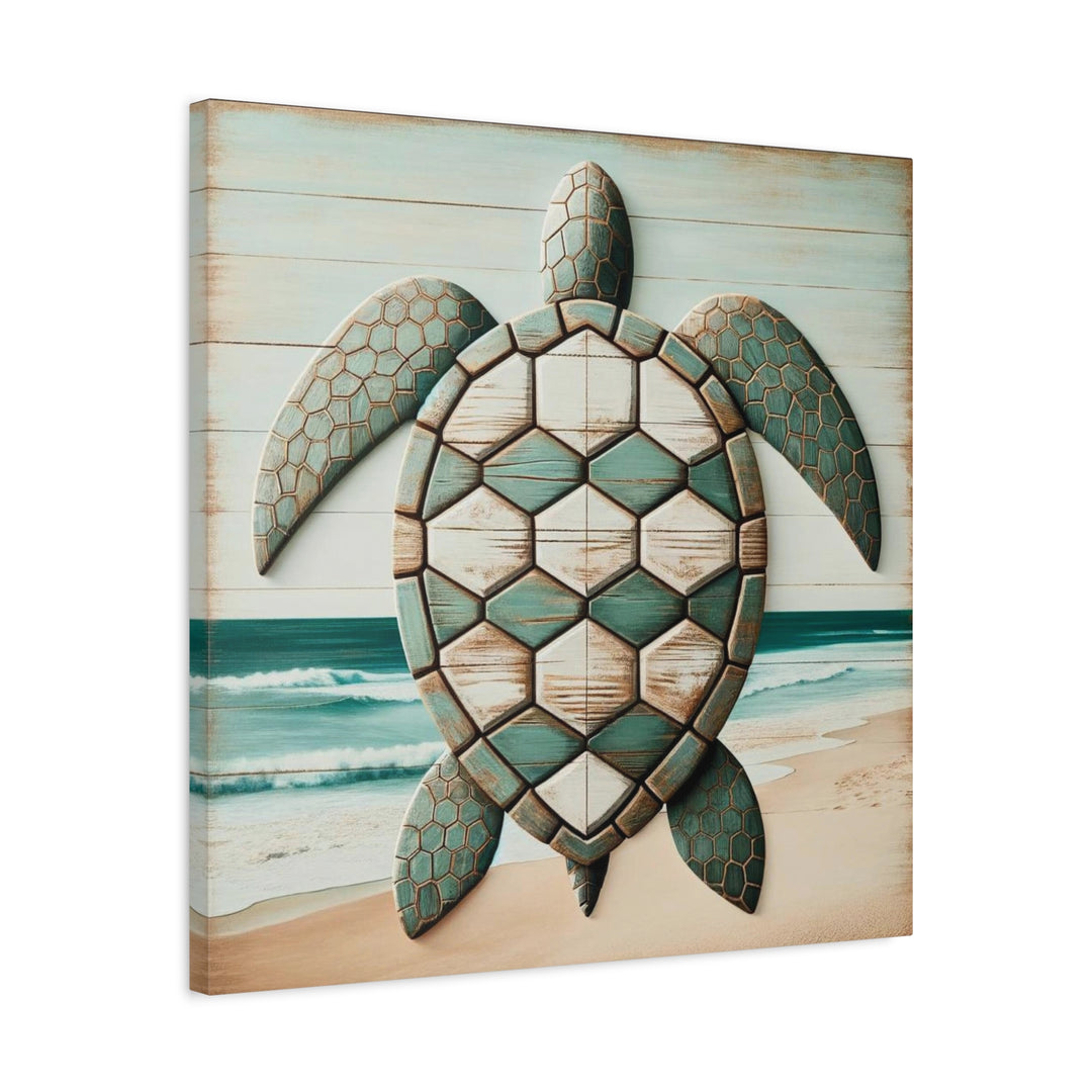 Capture Coastal Serenity with Turtle Wall Art, Canvas, Stretched, 1.25"