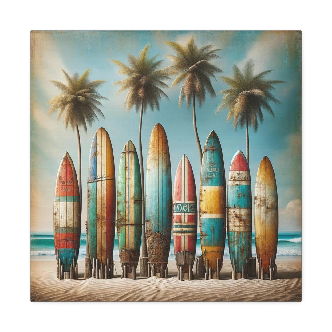 Dive Into Coastal Serinity With This Classic Canvas Surfboard Wall Art.