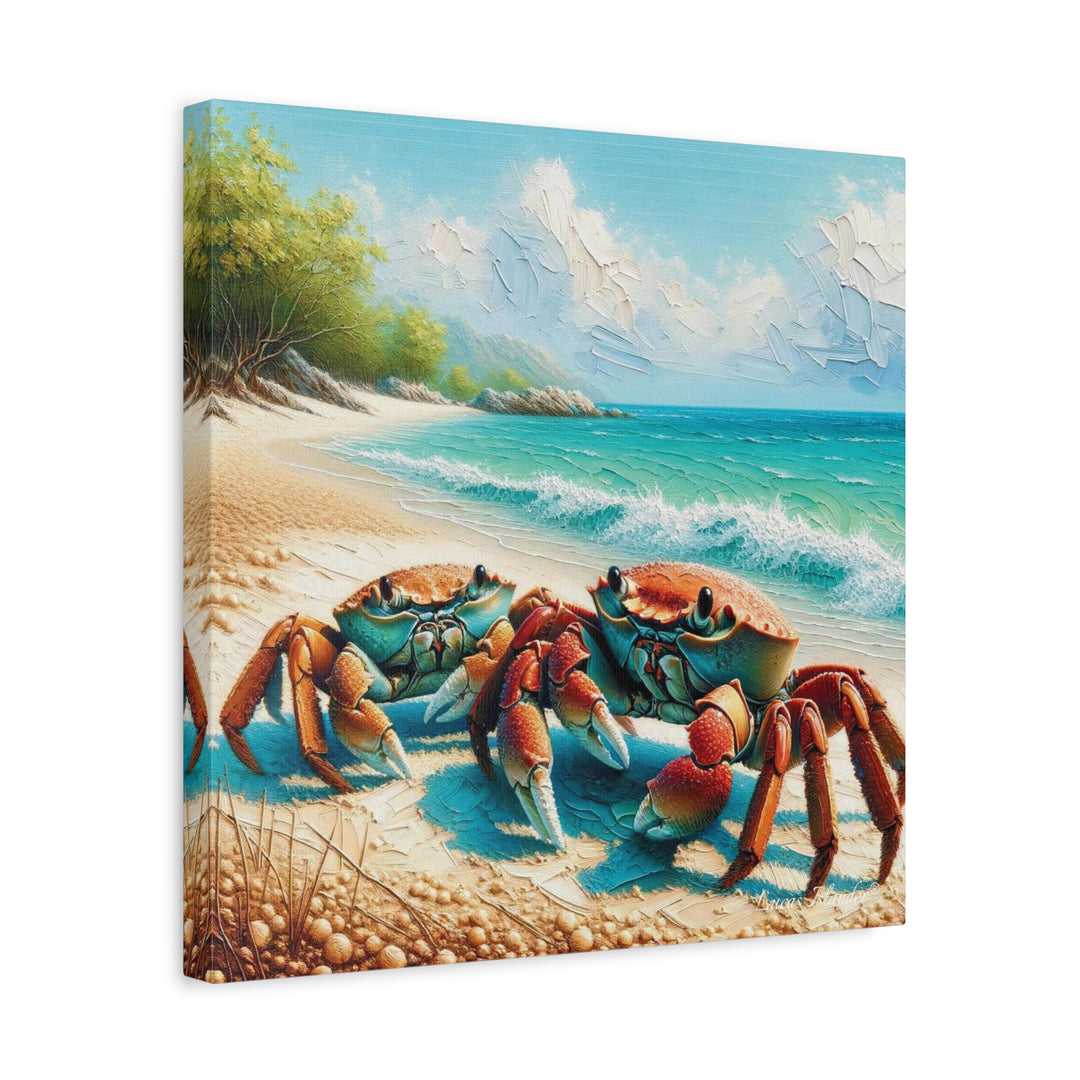 Dive into Oceanic Delight: The Double Sea Crab Artwork Matte Canvas, Stretched, 1.25"