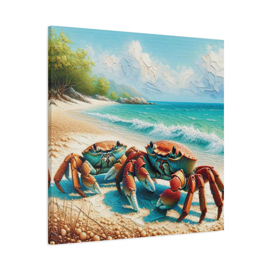 Dive into Oceanic Delight: The Double Sea Crab Artwork Matte Canvas, Stretched, 1.25"