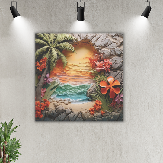 Tropical Sunrise Bliss: Transform Your Space with Stunning Canvas ArtMatte Canvas, Stretched, 1.25"