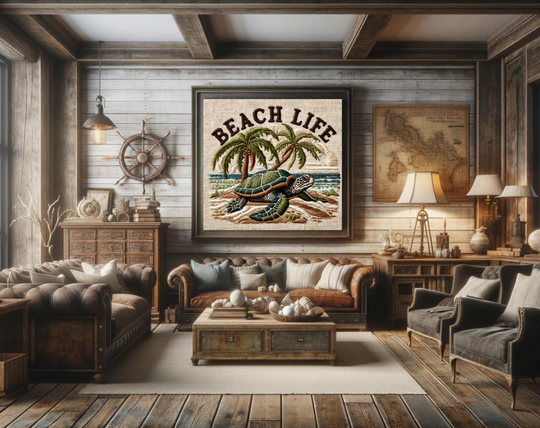 Transport yourself to the serene shores with the "Beach Life" Canvas, Stretched, 0.75"