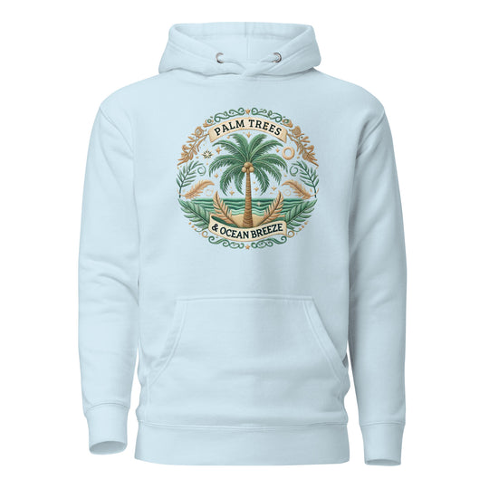 Stay Cozy in the Palm Trees, Ocean Breeze Hoodie – A Streetwear Essential