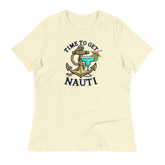 Embrace Nautical Style with the "Time To Get Nauti" T-Shirt Women's Relaxed T-Shirt