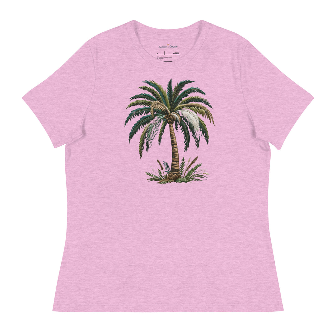 Discover Luxe Comfort: Lucas Islander's Palm Tree T-Shirt Women's Relaxed