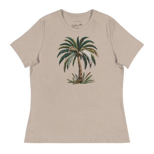 Discover Luxe Comfort: Lucas Islander's Palm Tree T-Shirt Women's Relaxed