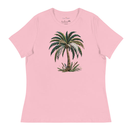 Discover Luxe Comfort: Lucas Islander's Palm Tree T-Shirt Women's Relaxed