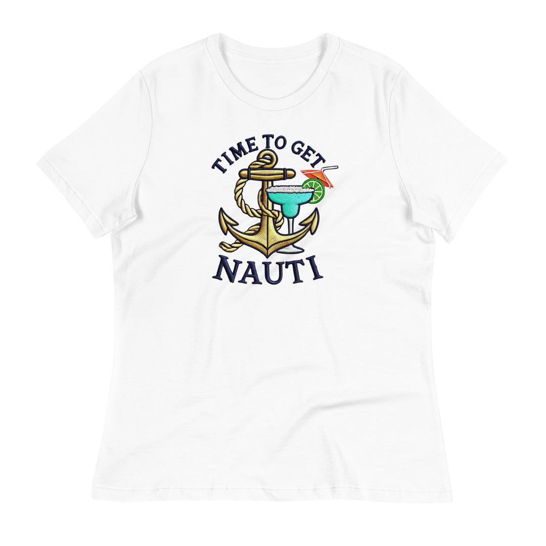 Embrace Nautical Style with the "Time To Get Nauti" T-Shirt Women's Relaxed T-Shirt